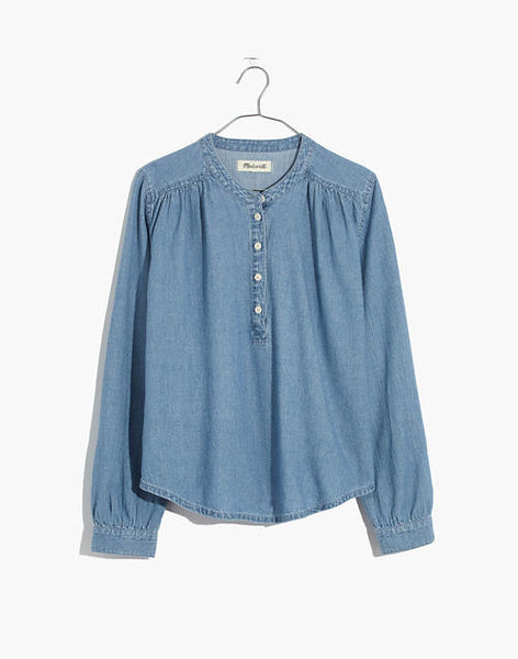Madewell Medium Denim Popover Top