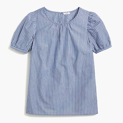 J. Crew Puff-sleeve blue/white