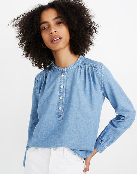 Madewell Medium Denim Popover Top