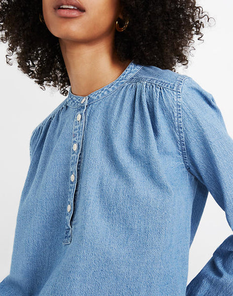 Madewell Medium Denim Popover Top