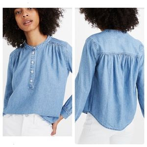 Madewell Medium Denim Popover Top