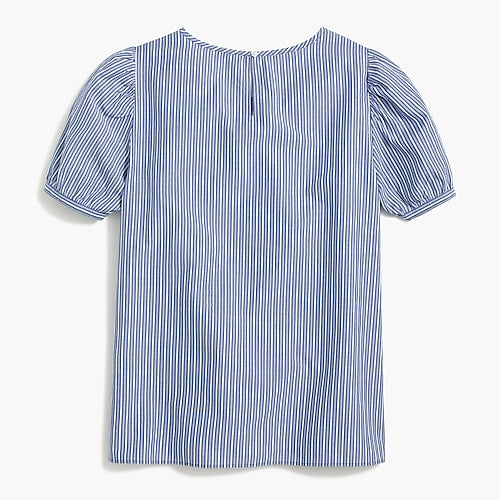 J. Crew Puff-sleeve blue/white